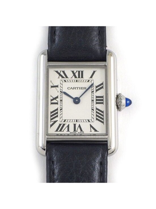 Cartier Watch Tank Must SM Rectangular Silver Dial Roman Index Cowhide SS main image 10